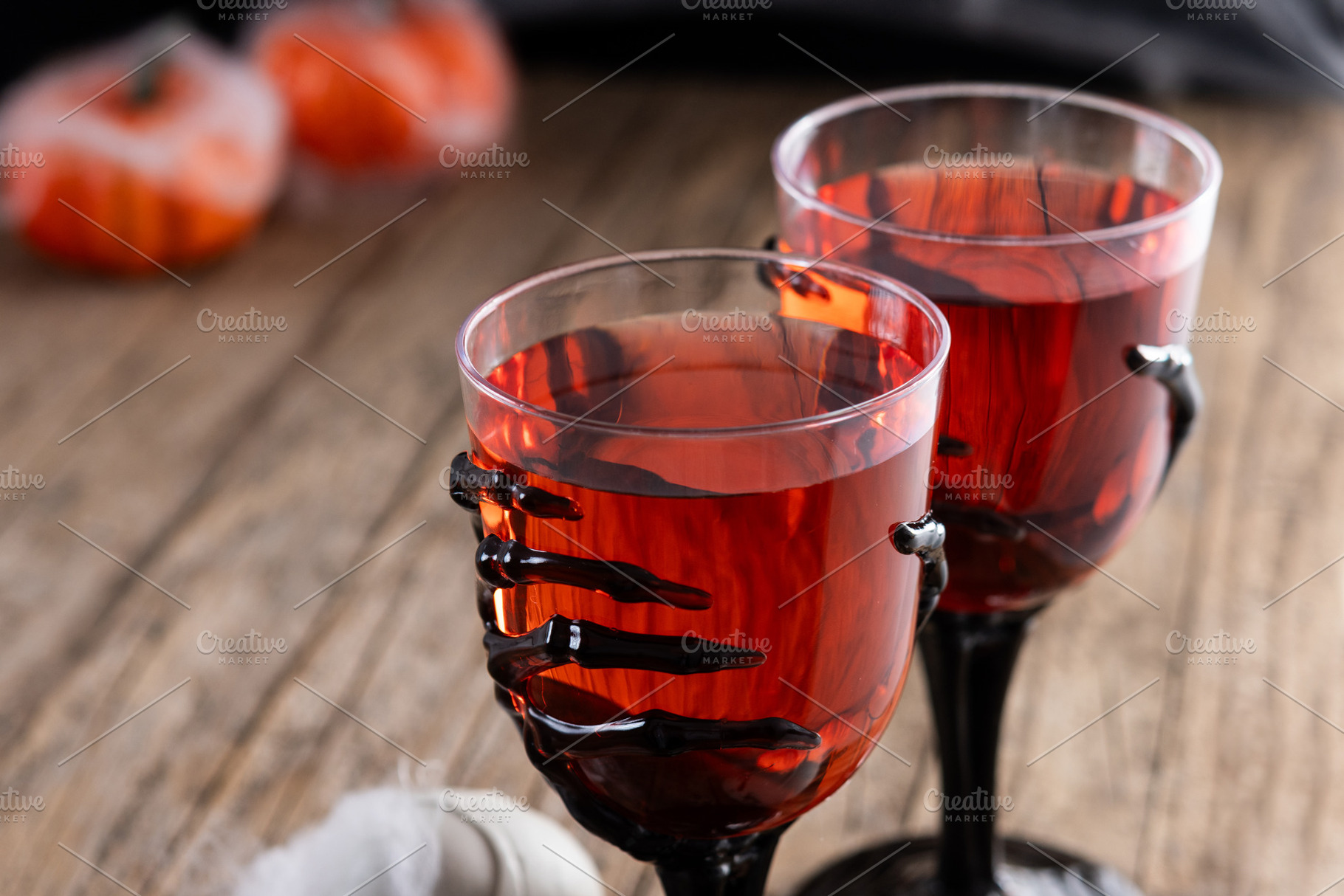 Halloween spooky red cocktail in skeleton hand glass, a Food & Drink Photo by etorres69