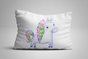 Cute Unicorn Clipart, Nursery Decor