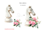 Watercolor chess game clipart, an Object Illustration by Art and Funny (Thumbnail 6 of 8)