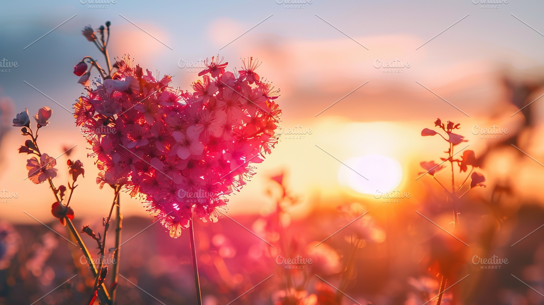 Heart Shaped Flower Bouquet at Sunset, a Nature Photo by Ales Munt