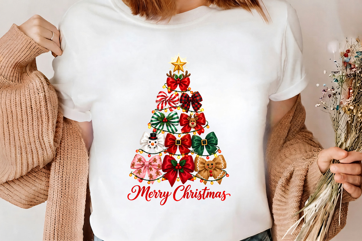 Merry Christmas Bow Tree PNG, a Seasonal Illustration by CrexoraLab (Photo 4 of 4)
