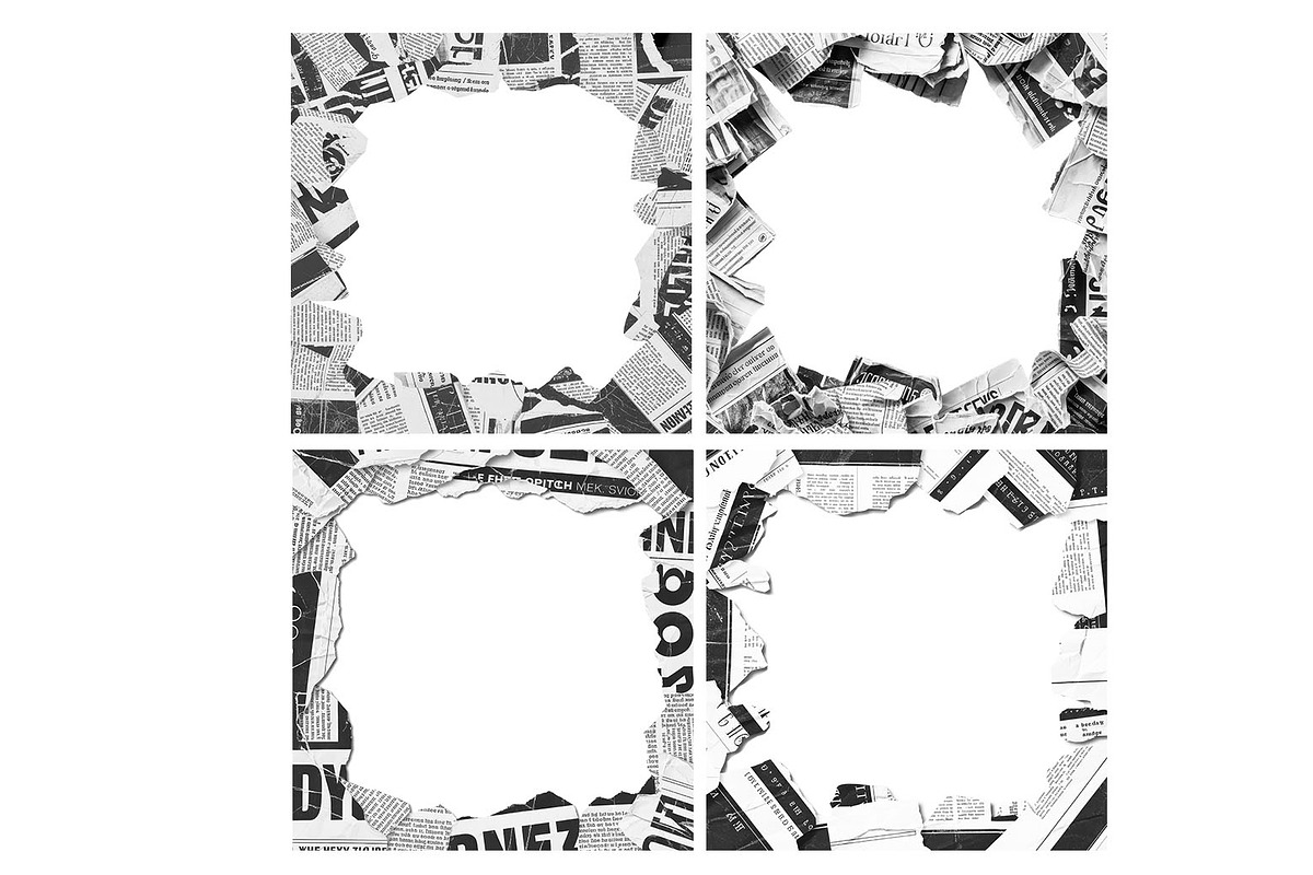 Collage frame with newspaper pieces, a Background Graphic by SketchArtStudio (Photo 2 of 3)