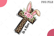 He is Risen Leopard Print Cross PNG, an Illustration by OK Design (Thumbnail 1 of 6)
