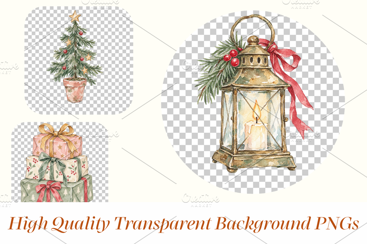 Hand Drawn Christmas PNG Cliparts, a Seasonal Illustration by Ink Gallery (Photo 3 of 13)