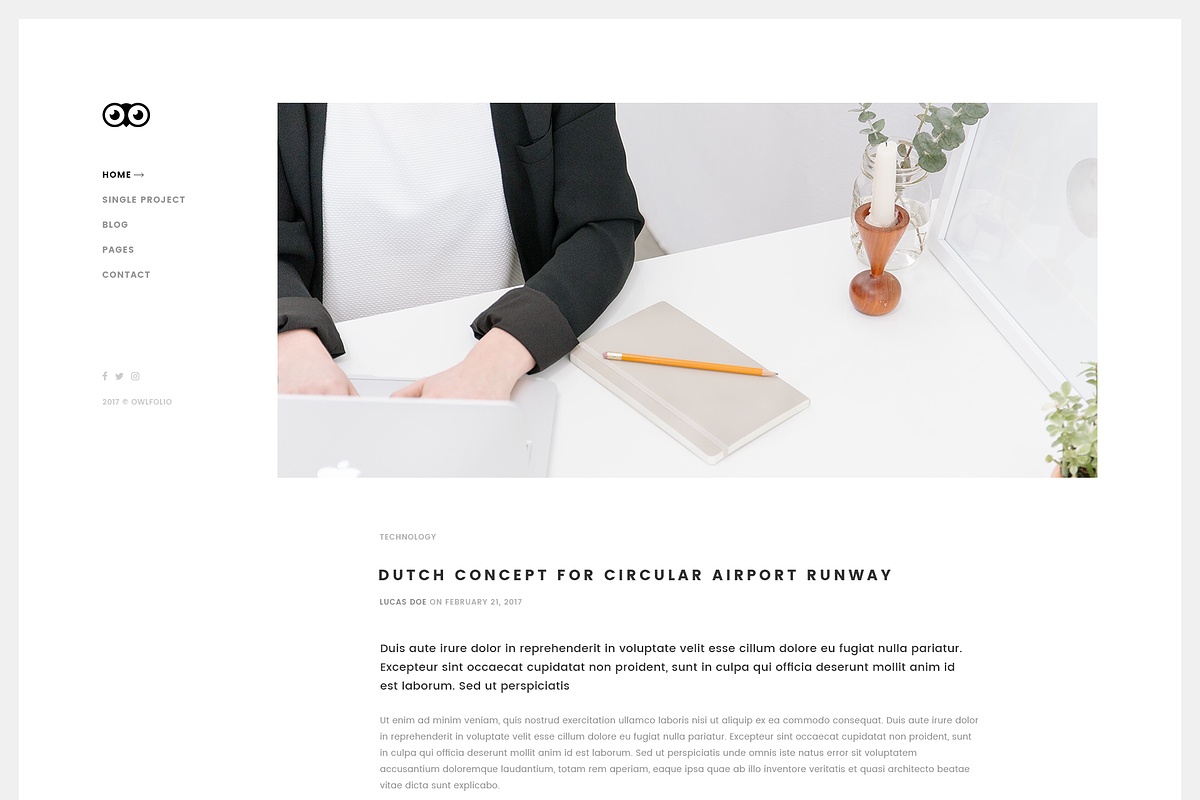 Owlfolio Minimal Portfolio Template, a Websites & App Template by bigpsfan's SHOP (Photo 11 of 16)