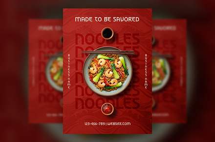 Asian Noodles Restaurant Flyer preview 3