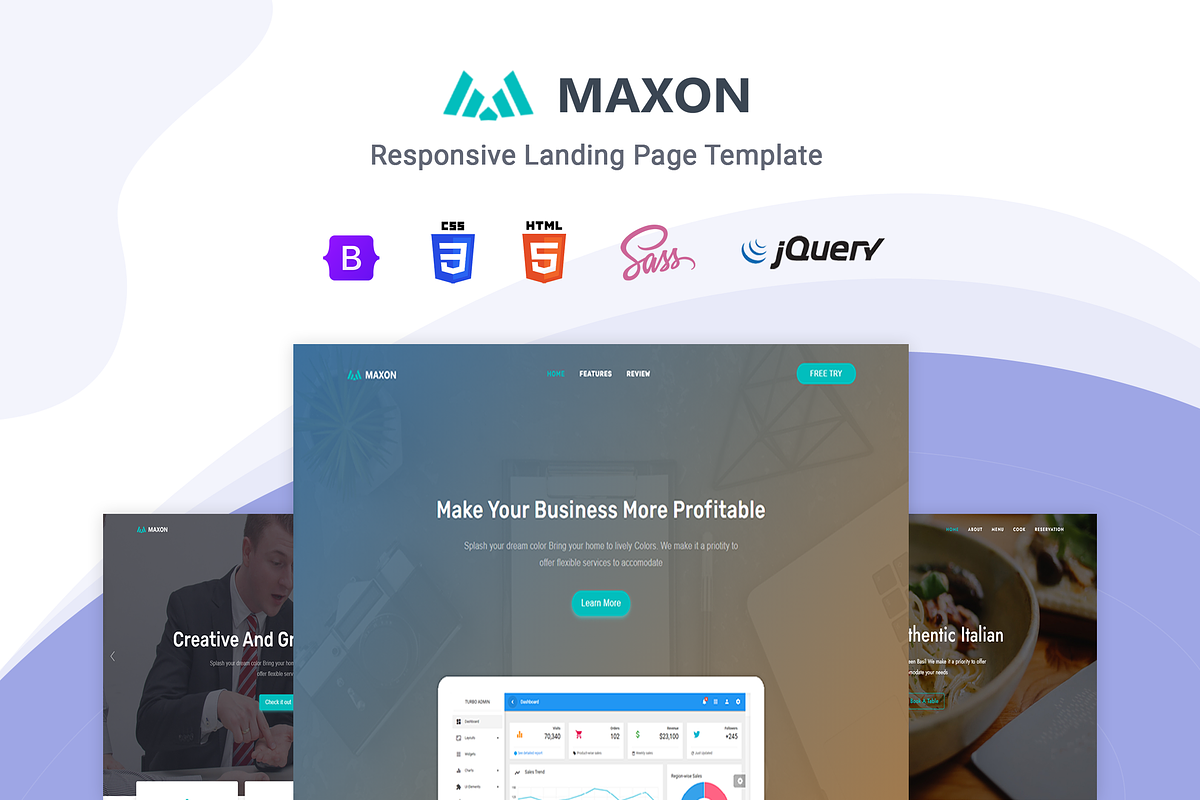Maxon - Landing Page Template, a Bootstrap Template by Pichforest Studio