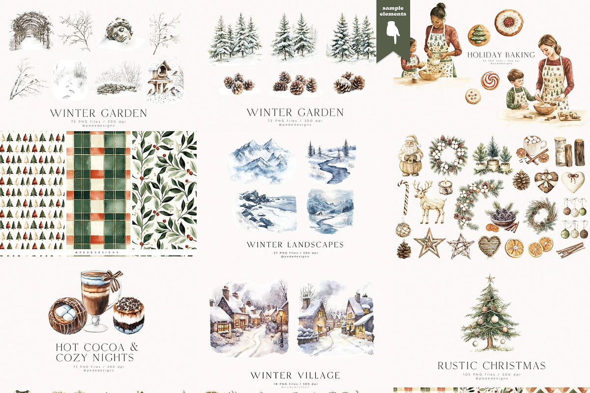 Winter & Christmas Mega Bundle 2000+, a Seasonal Illustration by PeDe Designs (Photo 12 of 18)
