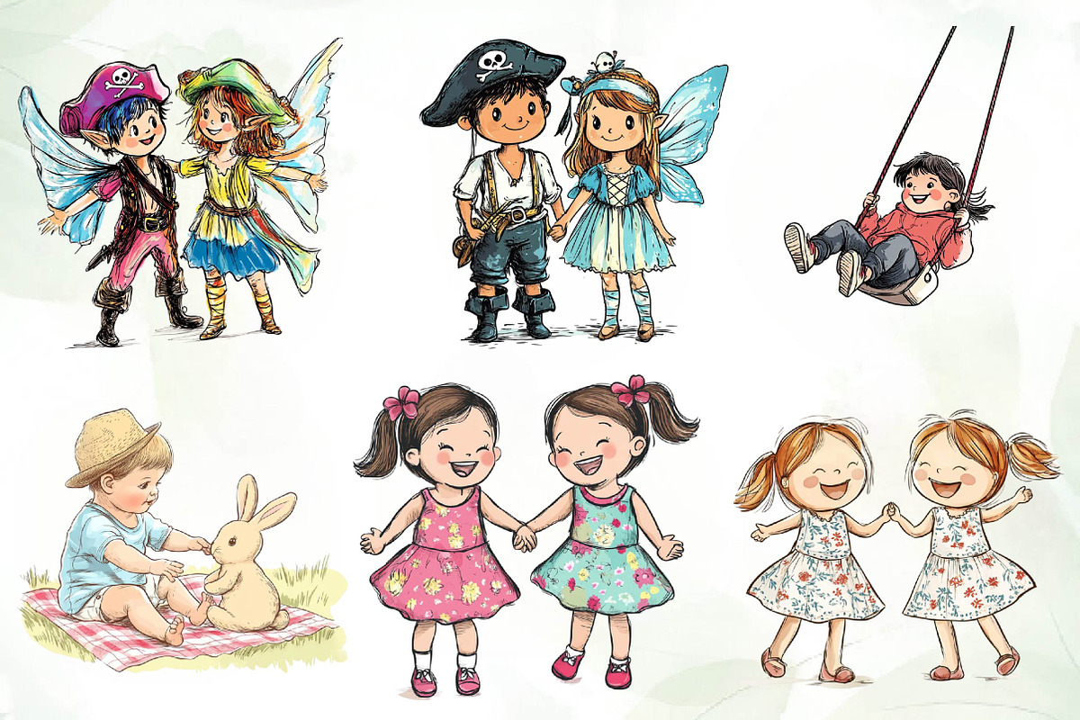 Hand-drawn Children Sublimation, an Illustration by CreationArt (Photo 3 of 6)