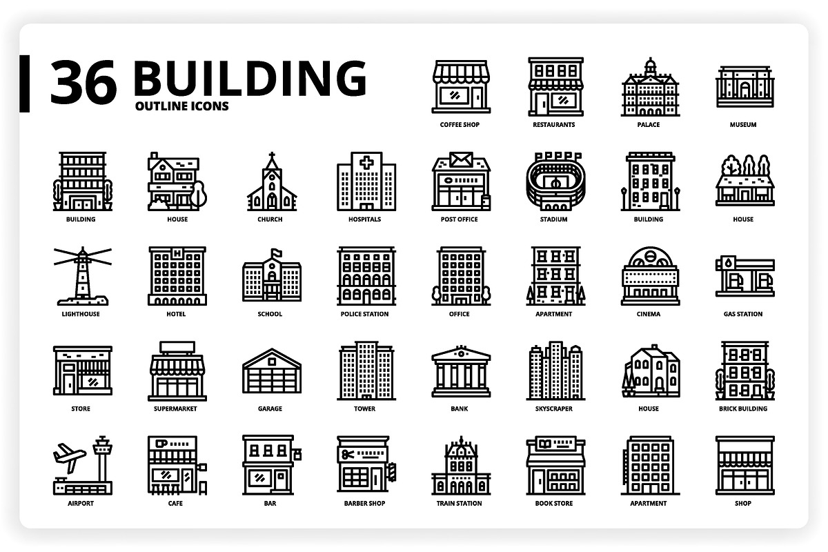 3,600 Icons x3 Styles, an Outline Icon by monkik (Photo 49 of 299)