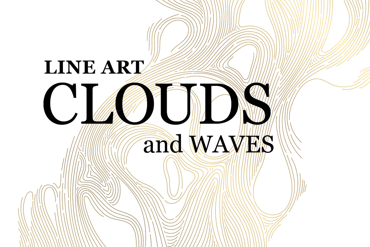 Line Art Clouds and Waves, a Pattern Graphic by Marylia (Photo 1 of 28)