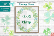 Watercolor Clipart Dreamy Clover PNG, an Illustration by LittleAcornGraphics (Thumbnail 2 of 5)