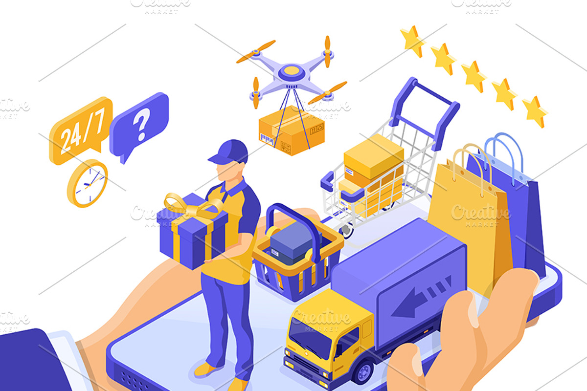 Online Internet Shopping Delivery, a Person Illustration by TAlex (Photo 3 of 6)