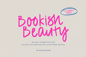 Handwritten Font Duo Bookish Beauty, a Handwritten Font by pixelcolours