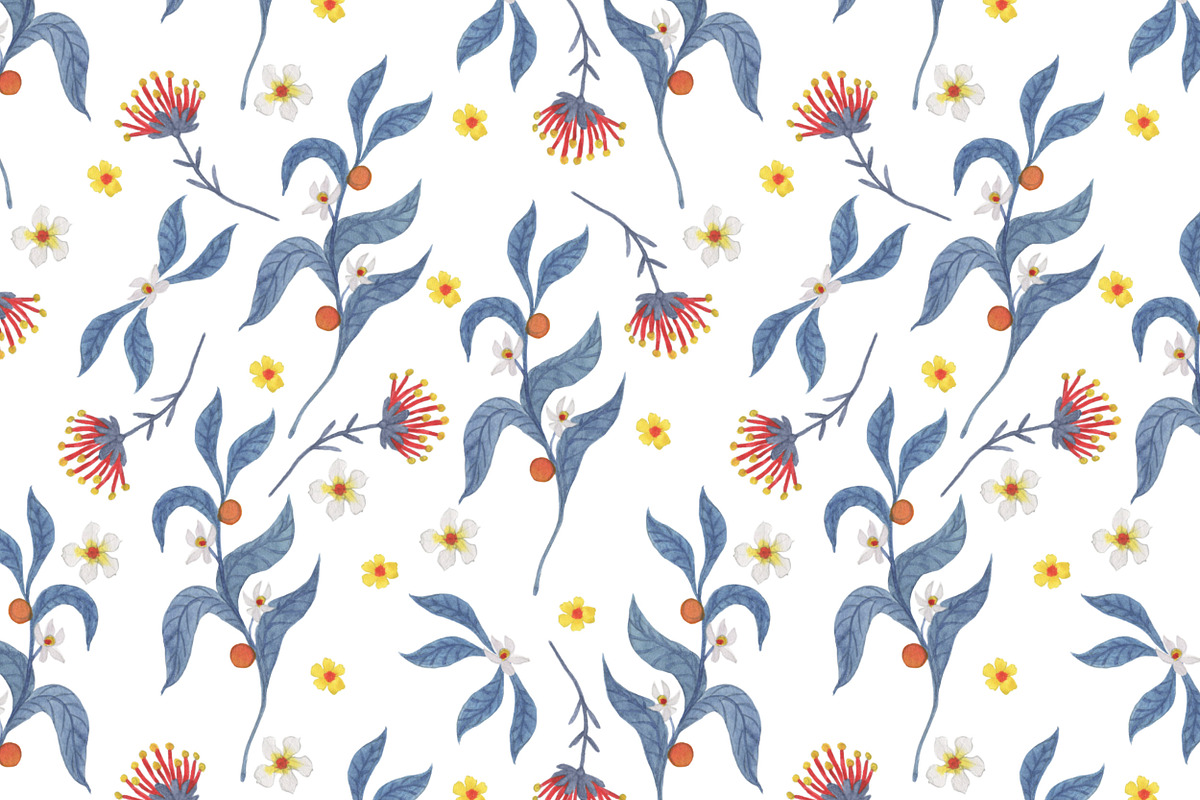 Blue monkeys - watercolor patterns, a Pattern Graphic by ramika (Photo 6 of 7)