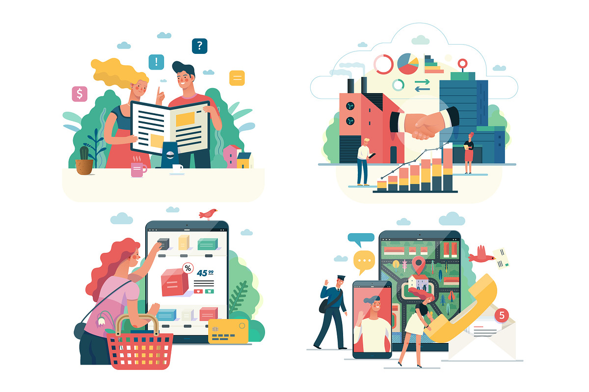 Company website vector Illustrations, a Work Illustration by Grivina's shop (Photo 6 of 26)