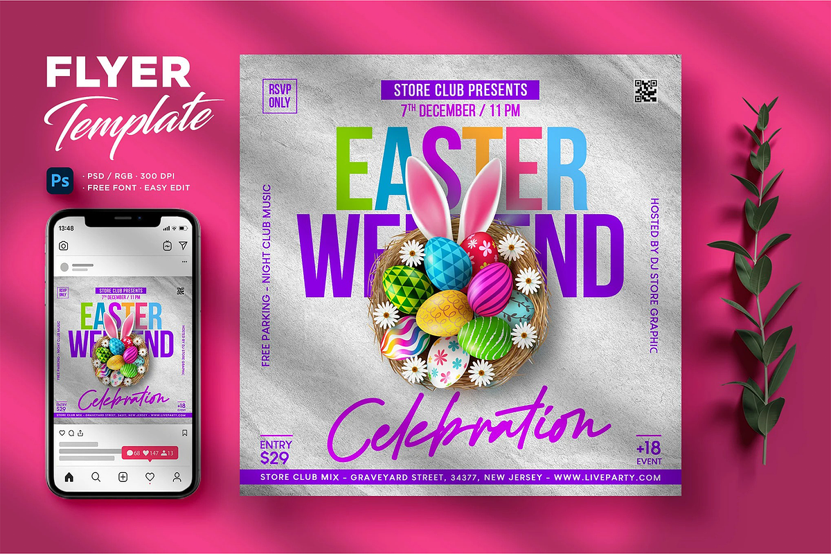 Easter Flyer Template, a Flyer Template by Hubzway