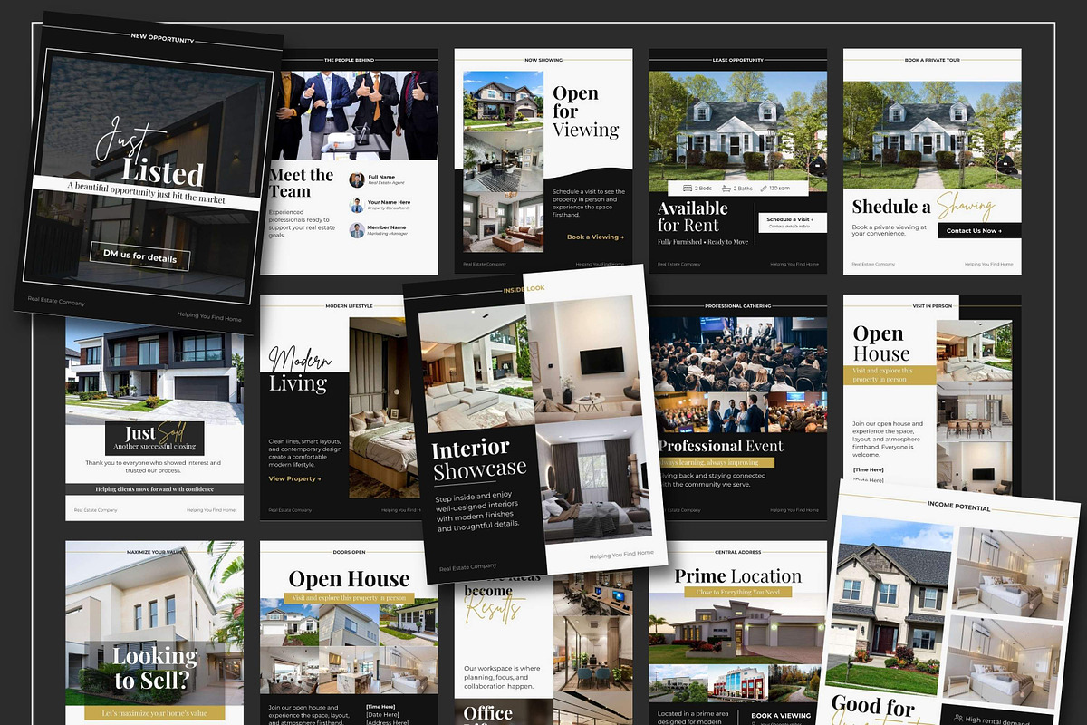 Black Gold Real Estate Instagram Kit, a Social Media Template by Everyday Perfection (Photo 6 of 11)