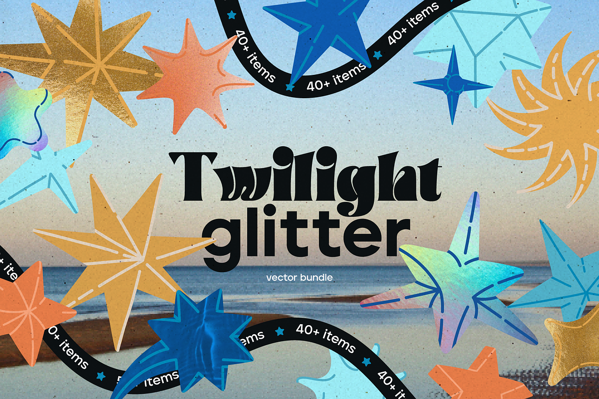 Twilight glitter. 3d vector stars, an Object Graphic by My.Ordinarty (Photo 1 of 7)