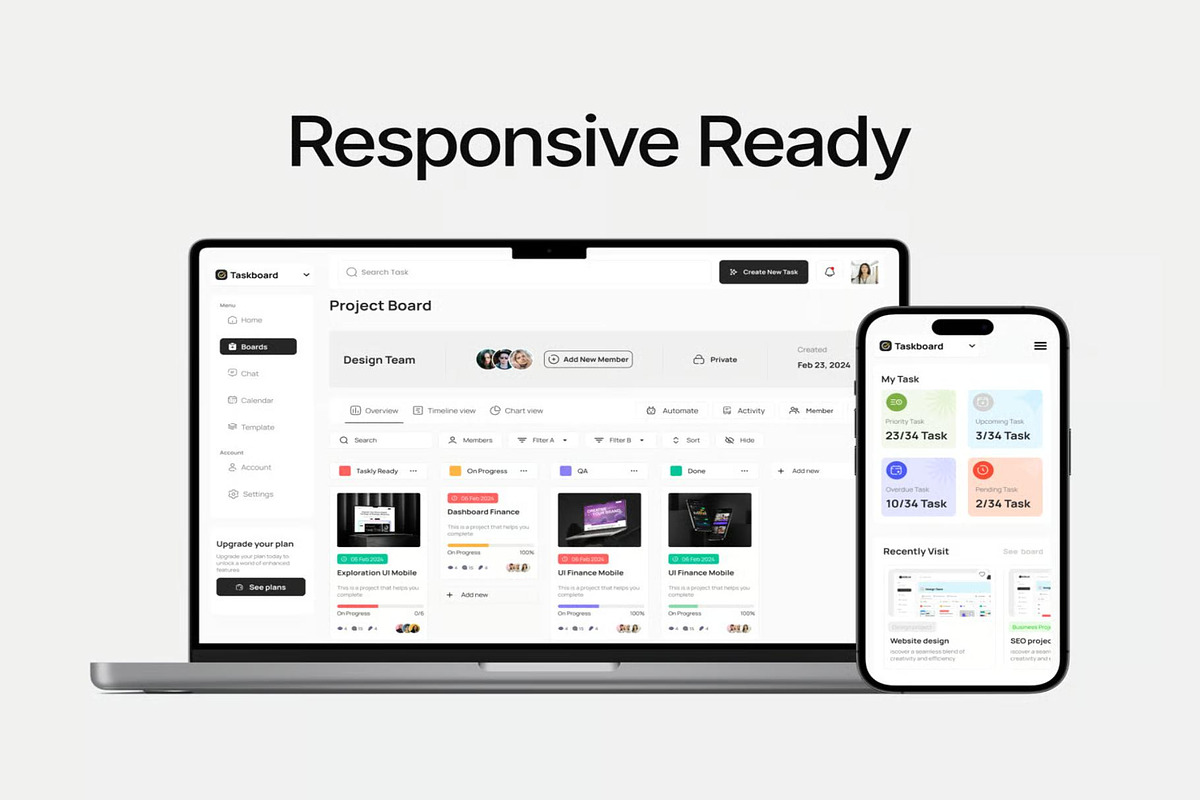 Taskboard - Task Dashboard UI UX KIT, an UI Kit Template by Lumina_ui_ux202 (Photo 4 of 7)