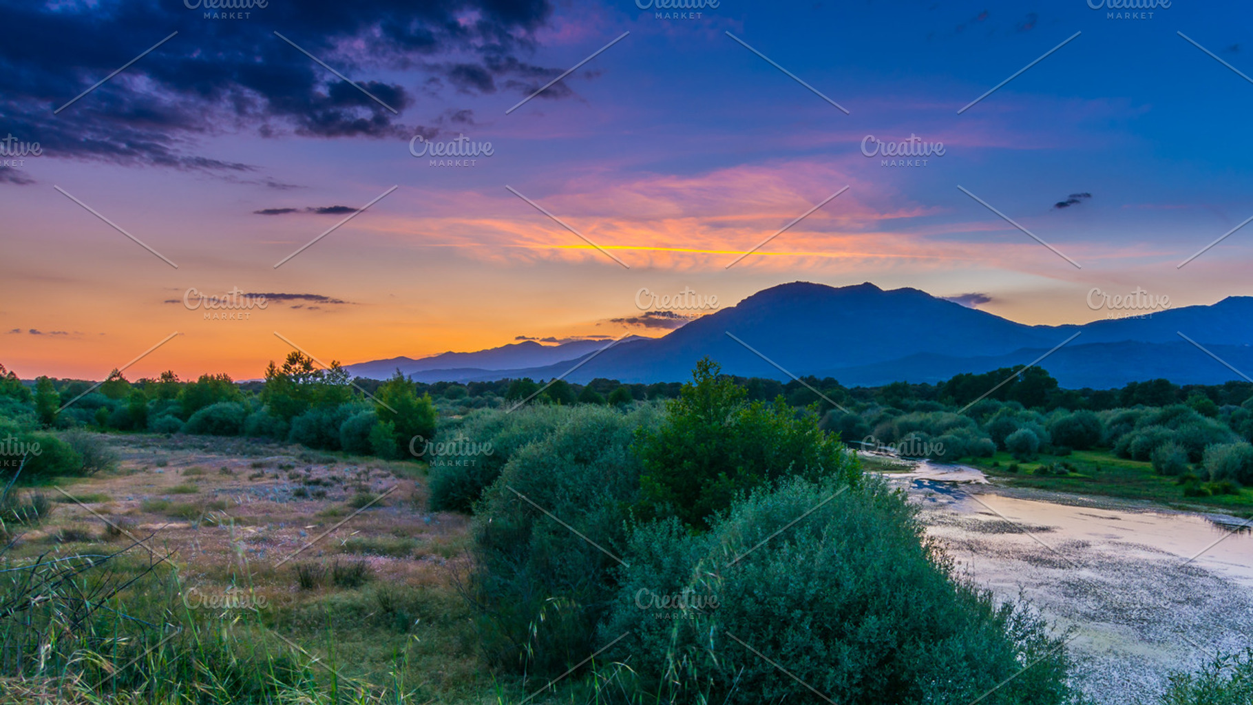 Sunset containing river, gredos, and tietar, a Nature Photo by Nat