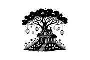 Tree House Silhouette SVG Bundle, an Illustration by jahid234 (Thumbnail 13 of 31)