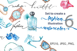 Watercolor fashion illustration.