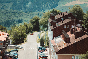 Residential street to mountain view, an Architecture Photo by SkyNext