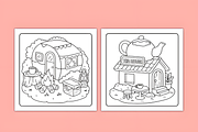 Cozy Place Hygge Coloring Pages, a Decorative Illustration by Coco Bloom (Thumbnail 2 of 4)