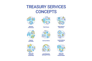 Treasury services concept icons set, an Icon by IMG Visuals