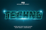 Techno Neon 3d Psd Text Effect, a Layer Style Add-On by bdrobin (Thumbnail 1 of 2)