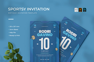 Sportsy Birthday - Invitation, a Print Template by VUNIRA