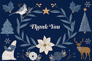 Blue & Gold Christmas Clipart, an Animal Illustration by The Audacious Brush (Thumbnail 16 of 16)