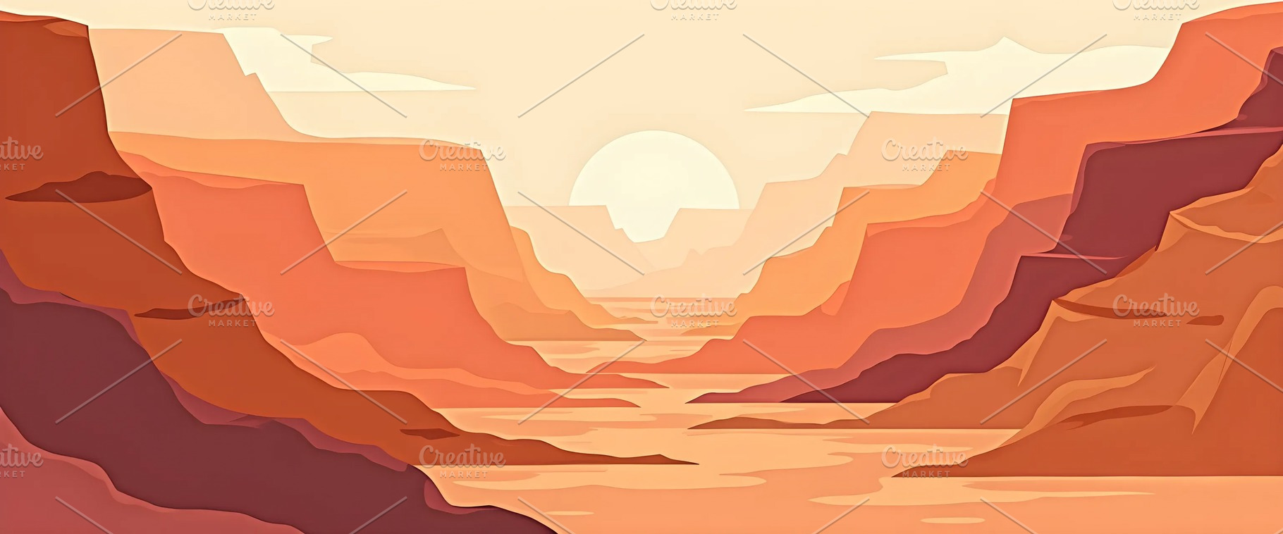 Abstract Canyons in Warm Flat Paperc, a Photo by LOGOCREATIVE