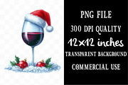 Christmas Red Wine Clipart, an Illustration by Designking (Thumbnail 4 of 5)