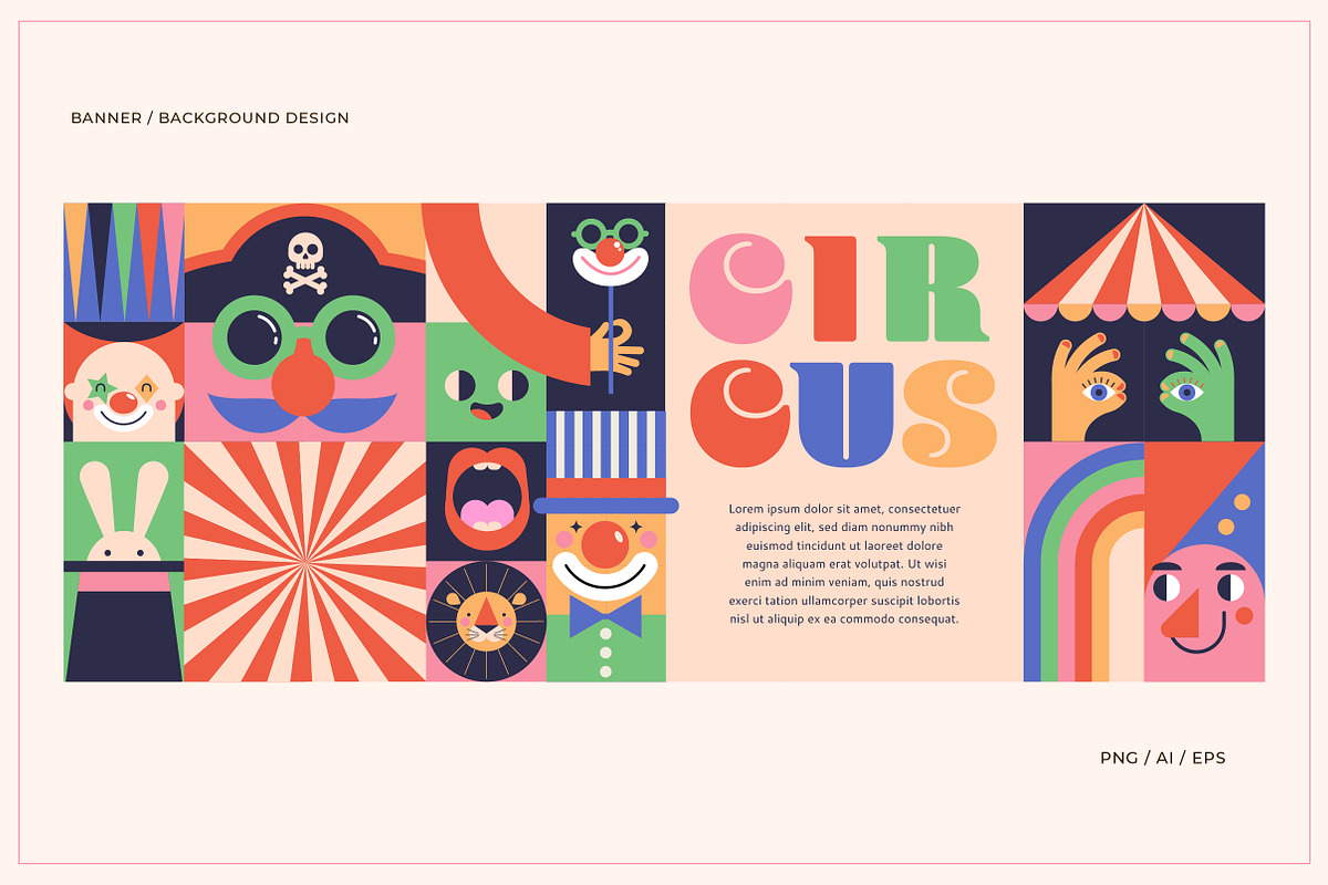 Geometrical Circus illustrations, a Decorative Illustration by Marish (Photo 6 of 10)