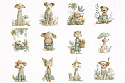 Whimsical Summer Dog Clipart, an Illustration by DreamArtGraphic (Thumbnail 2 of 8)