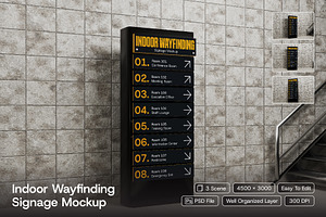 Indoor Wayfinding Signage Mockup