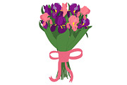 Bouquet of irises, tulips freesias, an Illustration by Orangepencil (Thumbnail 7 of 9)
