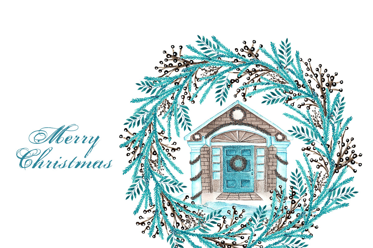 Christmas watercolor set. New Year., a Seasonal Illustration by SabinaWatercolorArt (Photo 12 of 12)