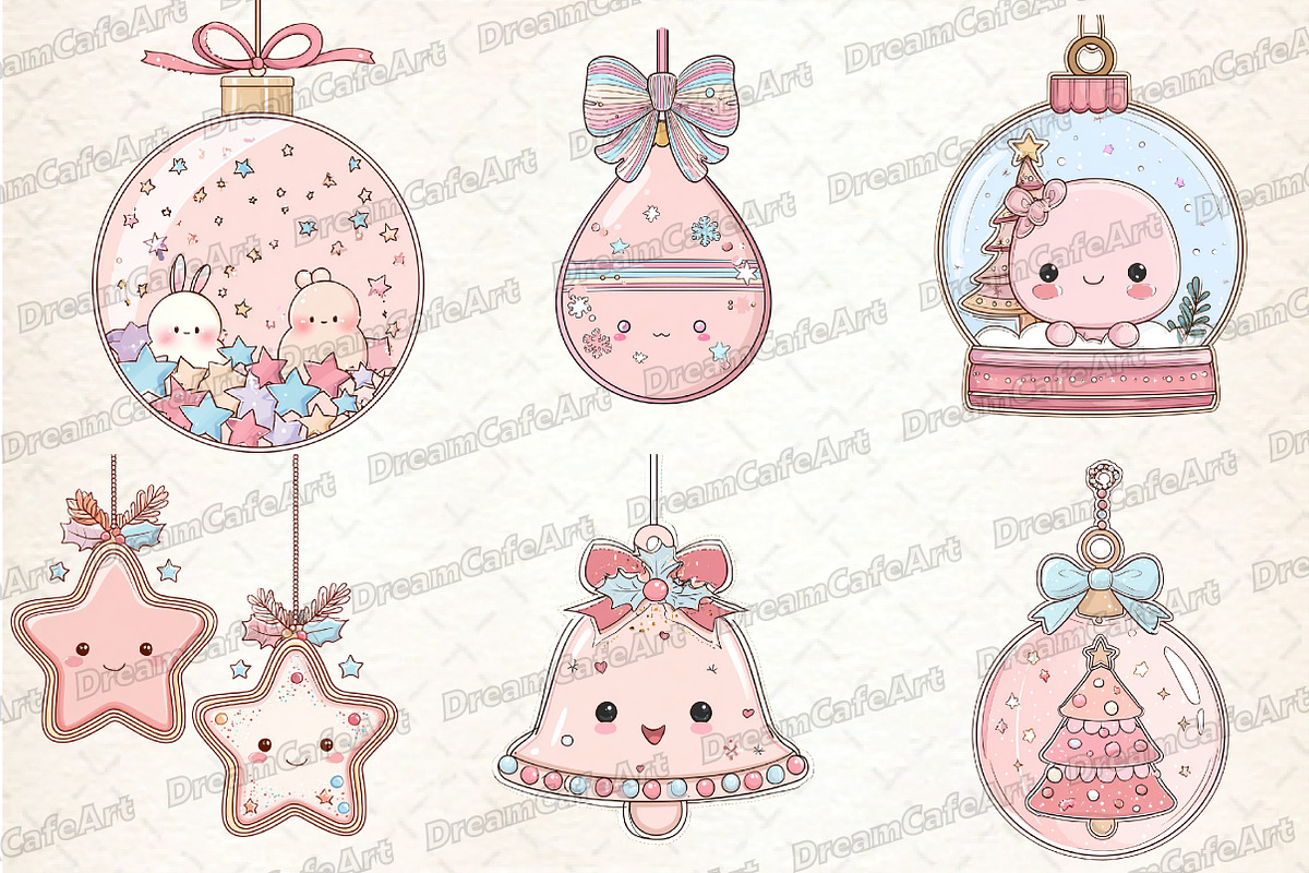 Pastel Kawaii Christmas Ornament, an Illustration by DreamCafeArt (Photo 6 of 7)