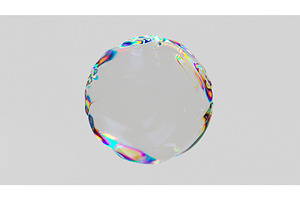 3D render iridescent glass bubble