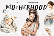 Motherhood Watercolor Collection, a Decorative Illustration by Sunshine Art (Thumbnail 1 of 10)