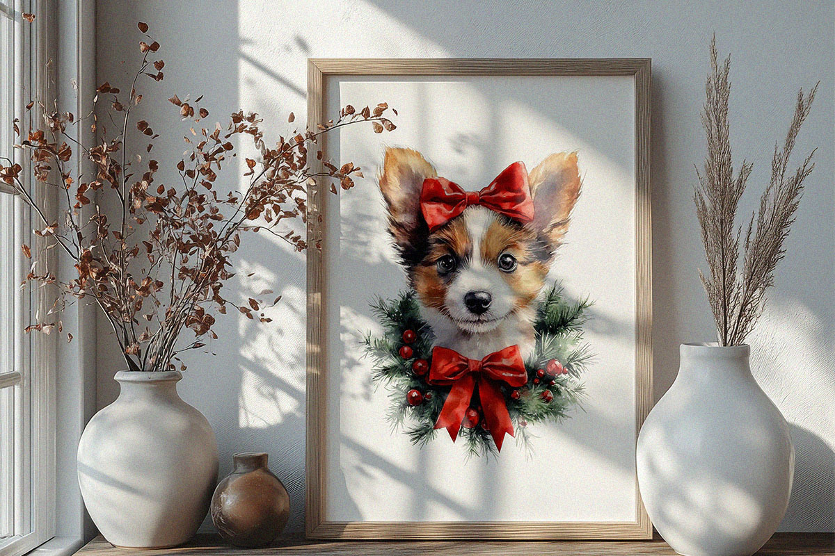 Christmas Dogs Clipart (PNG), an Animal Illustration by DesignBTF (Photo 7 of 7)