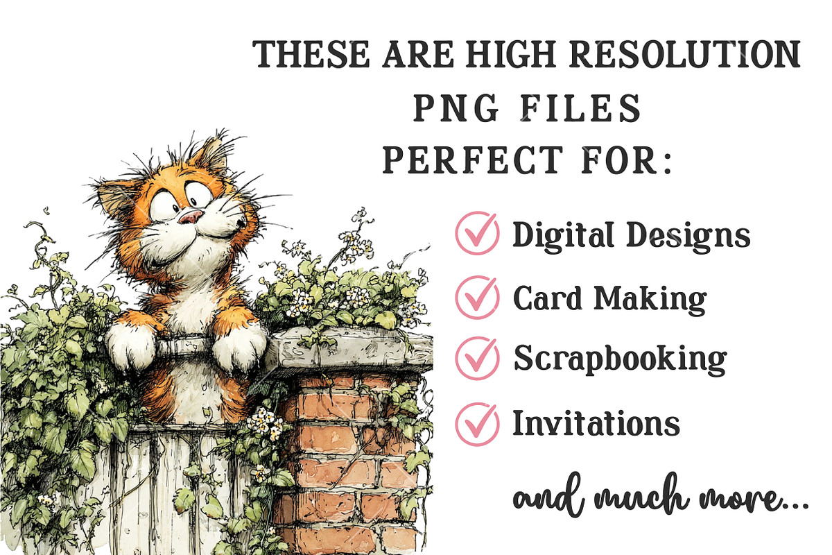 Whimsical Spring Cat Clipart, an Illustration by OK Design (Photo 5 of 6)