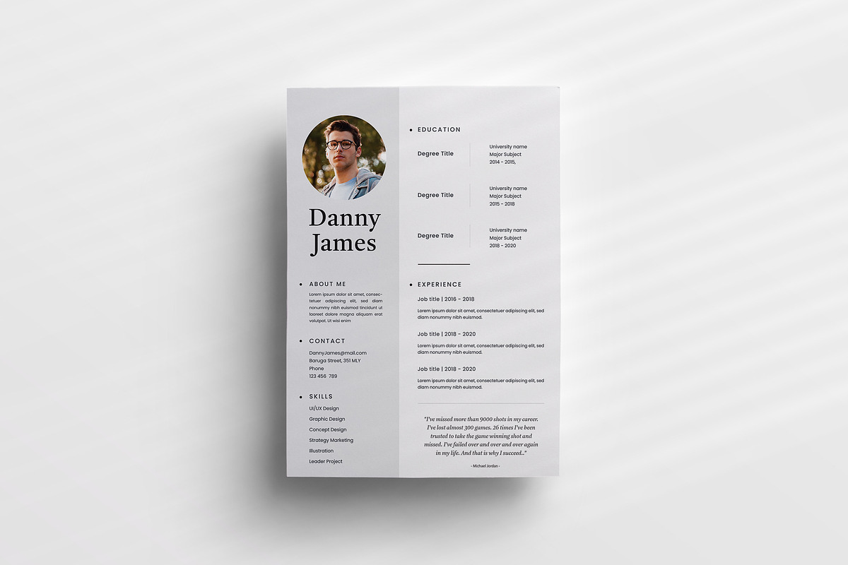 Clean Elegant Personal CV Resume, a Resume Template by Jiwstudio (Photo 1 of 2)