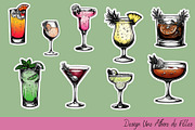 VINTAGE CARTOON COCKTAILS STICKERS, a Food Illustration by Une Affaire de Filles (Thumbnail 2 of 6)