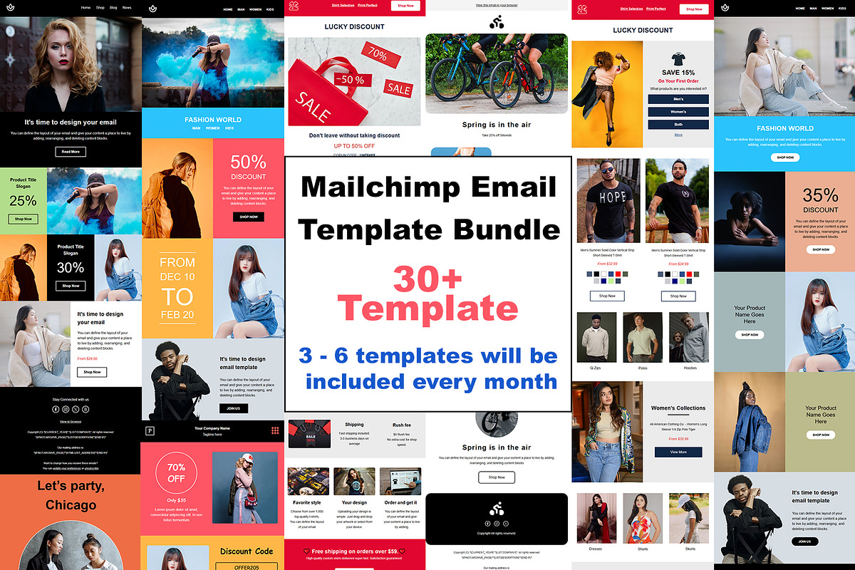 Mailchimp Email Template Bundle, an Email Template by QuickArtisan (Photo 1 of 10)