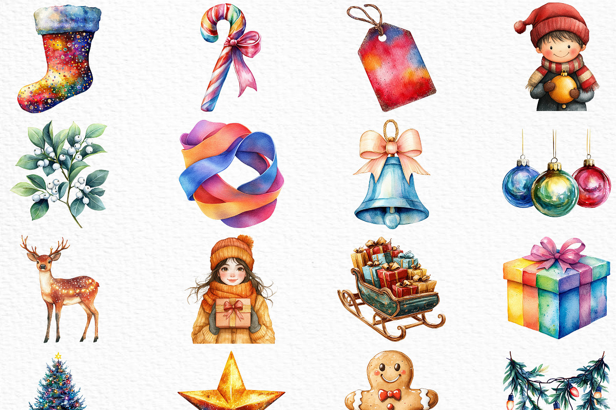 Merry & Bright Christmas Clipart, an Illustration by Craft Nest (Photo 5 of 6)