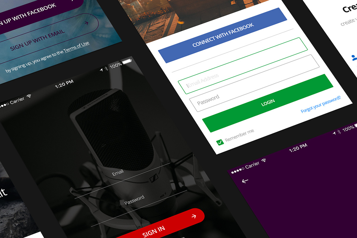 Bastion Mobile UI Kit_02Login-Signup, an UI Kit Template by CreativesCastle (Photo 2 of 5)